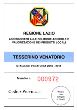 tesserino venatorio