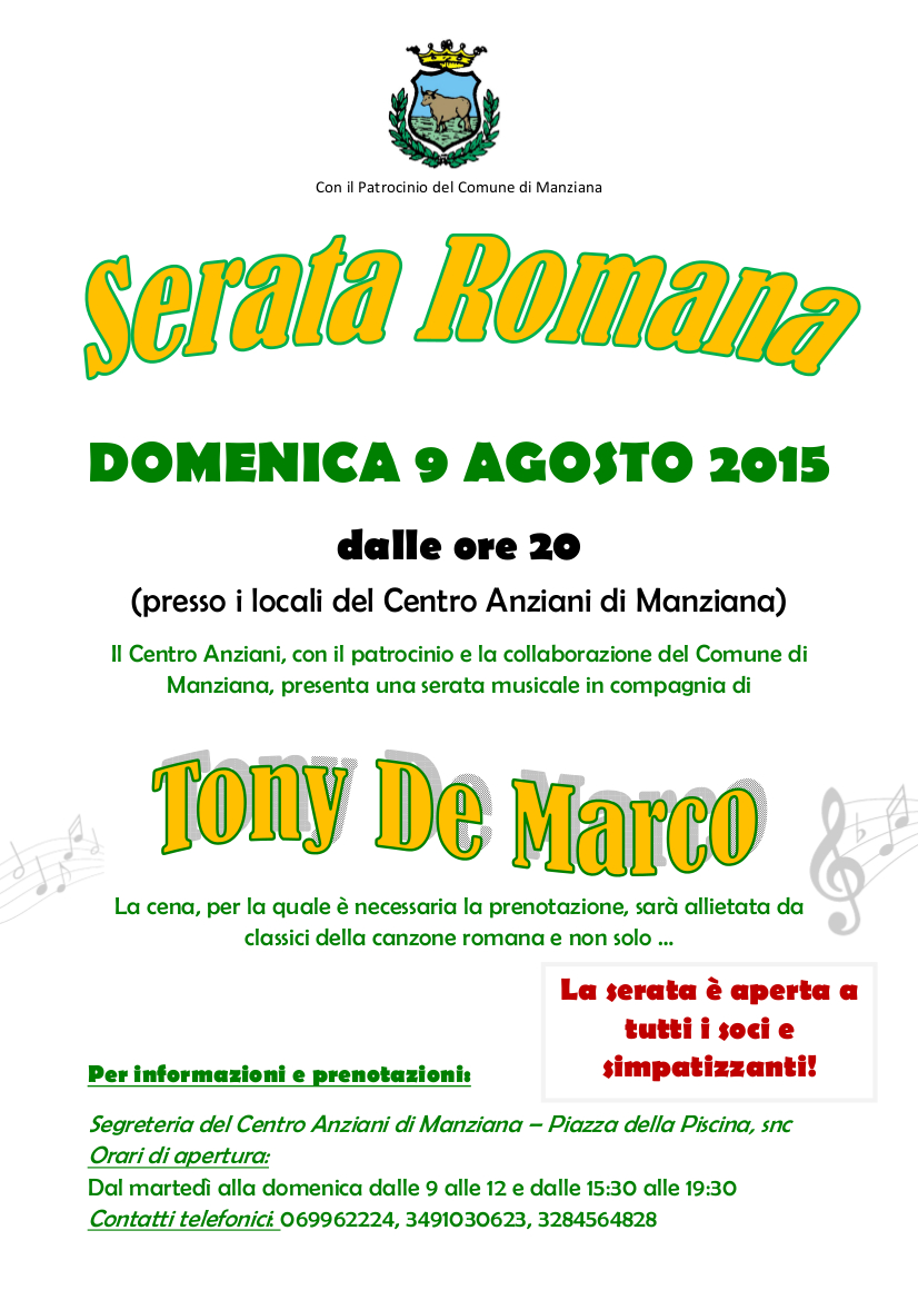 Tony de marco 9 agosto 2015